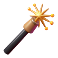 striking remarkable A magic wand with sparks emanating from the tip. NO BACKGROUND with Transparent Background. png