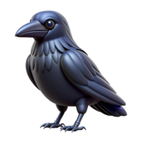 mesmerizing celebrated A single, realistic raven with glossy feathers. NO BACKGROUND with Transparent Background. png