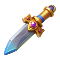 immaculate distinguished A single, ornate dagger with a jeweled hilt. NO BACKGROUND with Transparent Background. png