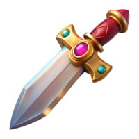unparalleled creative A single, ornate dagger with a jeweled hilt. NO BACKGROUND with Transparent Background. fine detail png