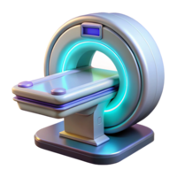 mysterious splendid High-tech medical scanner with glowing interface, NO BACKGROUND with Transparent Background. 4K png
