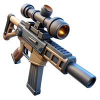 reflective spectacular Advanced energy rifle with telescopic sight, NO BACKGROUND with Transparent Background. detailed png