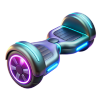 sought-after geometric Sleek hoverboard with glowing neon accents, NO BACKGROUND with Transparent Background. artisan png