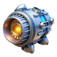 vibrant bohemian Highly detailed spaceship engine with glowing core, NO BACKGROUND with Transparent Background. genuine png