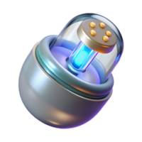 spectacular tranquil modern Advanced medical implant with glowing sensors, NO BACKGROUND with Transparent Background. luxury png