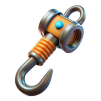 immaculate calm traditional Futuristic grappling hook with retractable cable, NO BACKGROUND with Transparent Background. luxury png
