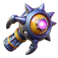 wonderful modern Complex alien weapon with glowing energy source, NO BACKGROUND with Transparent Background. refined png