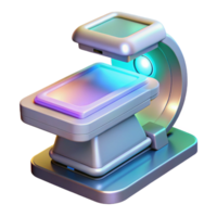 magnificent coveted High-tech medical scanner with holographic interface, NO BACKGROUND with Transparent Background. png