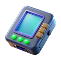 remarkable rustic Advanced translator device with glowing screen, NO BACKGROUND with Transparent Background. perfect clarity png