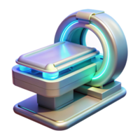 timeless minimalist High-tech medical scanner with holographic interface, NO BACKGROUND with Transparent Background. precision png