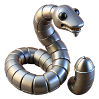 suntuoso distinto metálico robótico serpente com articulado segmentos, não fundo com transparente fundo. png