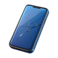 magnificent peaceful contemporary Smartphone with cracked screen NO BACKGROUND with Transparent Background. professional png