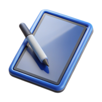 spectacular harmonious tropical Tablet computer with stylus pen NO BACKGROUND with Transparent Background. sharp png