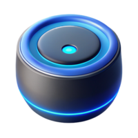 romantic extraordinary Smart speaker with glowing blue ring NO BACKGROUND with Transparent Background. perfect clarity png