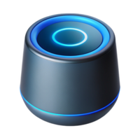 memorable tropical Smart speaker with glowing blue ring NO BACKGROUND with Transparent Background. precision png