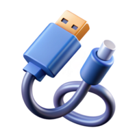 fascinating calm abstract Data cable with USB-C connector NO BACKGROUND with Transparent Background. high resolution png