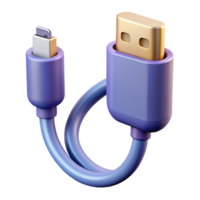 striking industrial Data cable with USB-C connector NO BACKGROUND with Transparent Background. detailed png