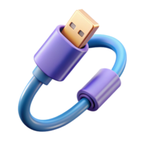 sereno impressionista dados cabo com usb-c conector não fundo com transparente fundo. artesão png