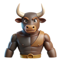 standout impressionist Minotaur, half-man, half-bull, NO BACKGROUND with Transparent Background. gallery standard png