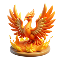 pristine urban Phoenix, mythical firebird, rising from ashes, NO BACKGROUND with Transparent Background. expertly shot png