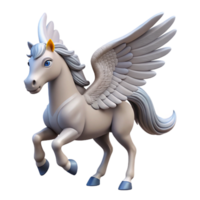sumptuous peaceful creative Pegasus, winged horse, isolated, NO BACKGROUND with Transparent Background. high quality png