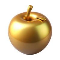 remarkable futuristic Golden Apple of Discord, Trojan War artifact, NO BACKGROUND with Transparent Background. premium png