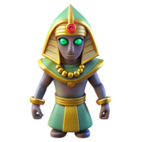 serene art deco Osiris, Egyptian god of the underworld, NO BACKGROUND with Transparent Background. artisan png