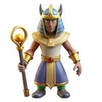 spectacular bold renaissance Osiris, Egyptian god of the underworld, NO BACKGROUND with Transparent Background. expertly shot png