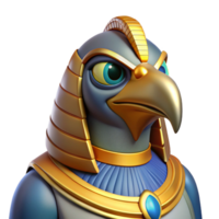 sumptuous gothic Horus, Egyptian god of the sky, falcon-headed, NO BACKGROUND with Transparent Background. authentic png