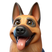 mysterious vibrant German Shepherd dog panting with tongue out NO BACKGROUND with Transparent Background. flawless png