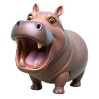 unparalleled artistic Hippopotamus opening its mouth NO BACKGROUND with Transparent Background. studio quality png