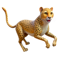 wonderful memorable Cheetah running at full speed NO BACKGROUND with Transparent Background. png