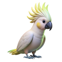 serene timeless Cockatoo parrot NO BACKGROUND with Transparent Background. png