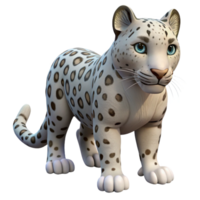 serene sought-after Snow leopard NO BACKGROUND with Transparent Background. png
