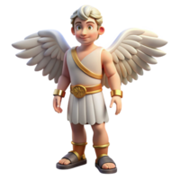 majestic whimsical baroque Hermes, Messenger God, wearing winged sandals, NO BACKGROUND with Transparent Background. sharp png
