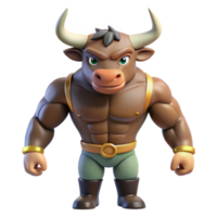 sought-after rustic Minotaur, half-bull, half-man, NO BACKGROUND with Transparent Background. artisan png