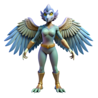 timeless coastal Harpy, bird-woman creature, NO BACKGROUND with Transparent Background. sharp png