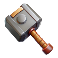 vibrant exemplary Thor's Hammer, Mjolnir, Norse mythology, NO BACKGROUND with Transparent Background. png