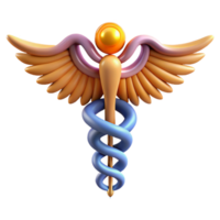 sumptuous distinguished Caduceus, Hermes' staff, medical symbol, NO BACKGROUND with Transparent Background. png