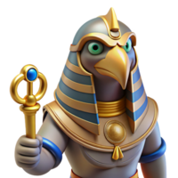mysterious magnificent Horus, Egyptian god of the sky, falcon-headed, NO BACKGROUND with Transparent Background. precision png