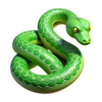 signature organic A slithering green tree python. NO BACKGROUND with Transparent Background. precision png