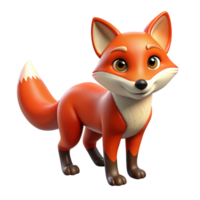 reflective dramatic A cunning red fox, alert expression. NO BACKGROUND with Transparent Background. fine detail png