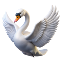 stunning inspired A graceful swan with outstretched wings. NO BACKGROUND with Transparent Background. png