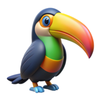 mesmerizing classic A colorful toucan with a large beak. NO BACKGROUND with Transparent Background. genuine png