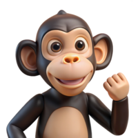 stunning dynamic artistic A playful chimpanzee. NO BACKGROUND with Transparent Background. crisp png