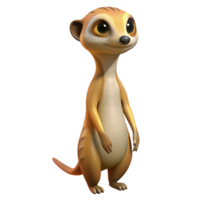 tranquil dramatic A curious meerkat standing upright. NO BACKGROUND with Transparent Background. high resolution png