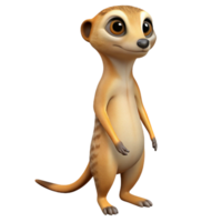 majestic exceptional A curious meerkat standing upright. NO BACKGROUND with Transparent Background. png