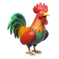 gorgeous surreal A rooster crowing. NO BACKGROUND with Transparent Background. exclusive png