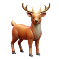 gorgeous tranquil art deco A deer with large antlers. NO BACKGROUND with Transparent Background. authentic png