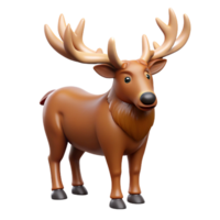 playful enchanting A moose with large antlers. NO BACKGROUND with Transparent Background. detailed png